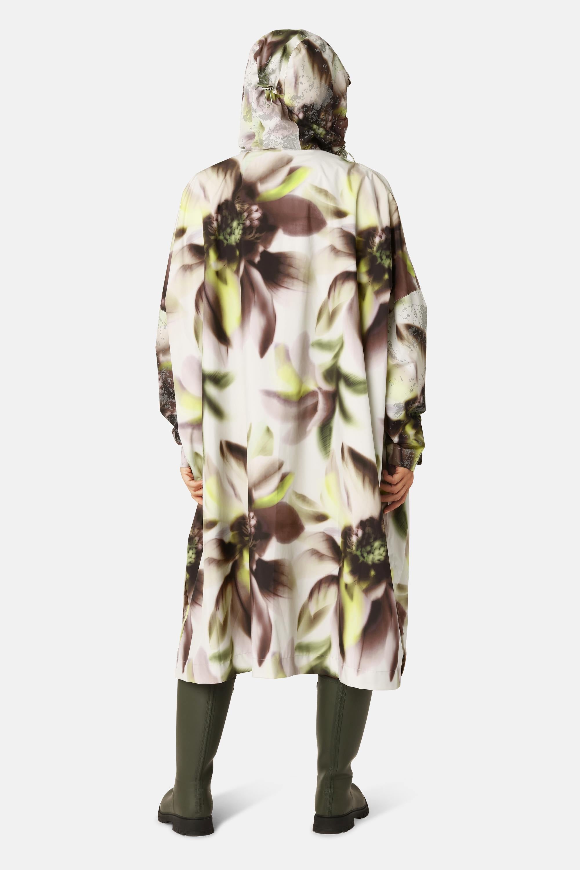 Poncho Raincoat - Light Photoristic Flower